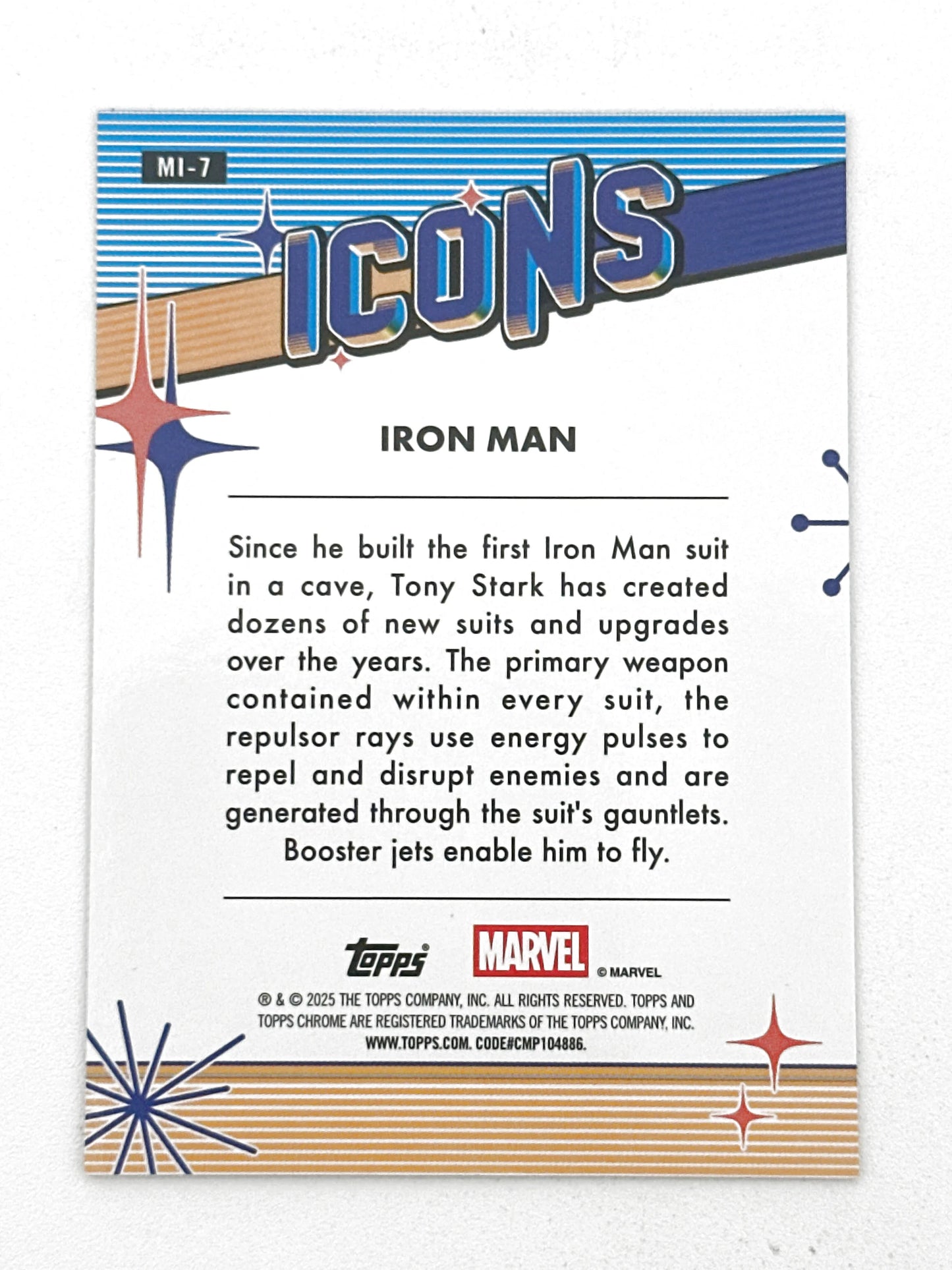 Marvel Topps Chrome Icons Iron Man