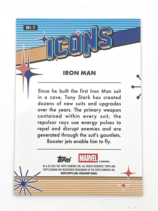 2025 Topps Marvel Chrome #000MI-7 Iron Man Icons - Glass City Comics & Collectibles