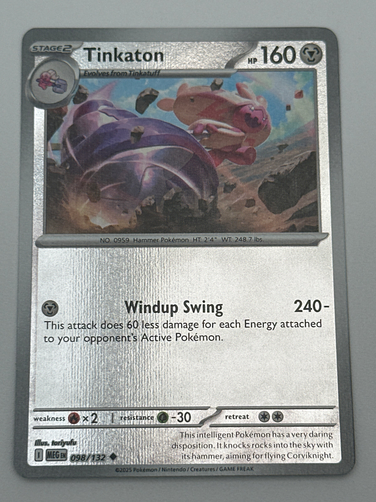 Pokémon Trading Card Game Mega Evolution MEG 098/132 Tinkaton Reverse Holo Card