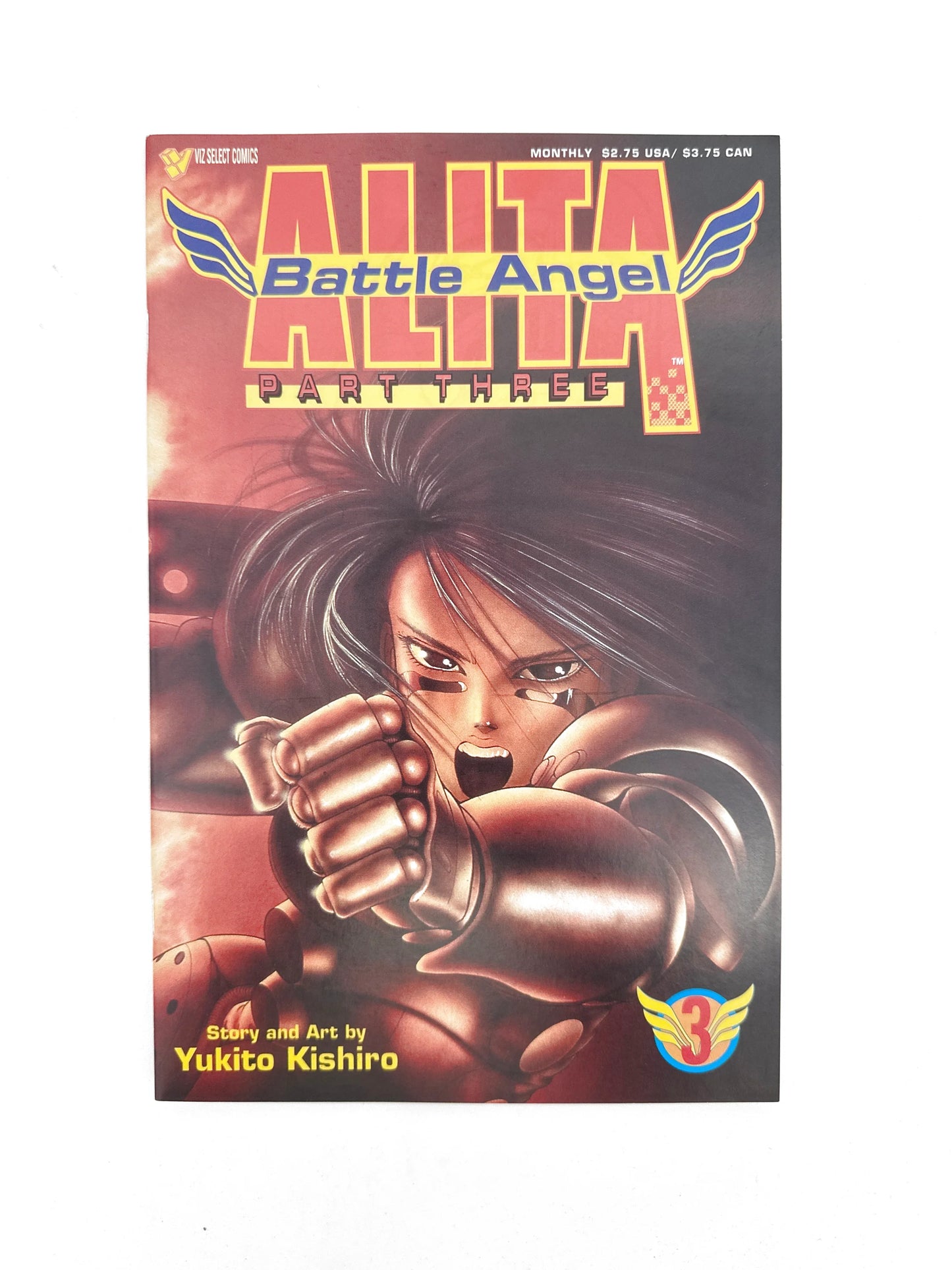 A single comic book with a vibrant cover featuring a female cyborg character in an action pose