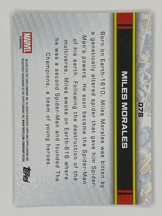 2026 Topps Marvel Chrome 078 Miles Morales Base Card