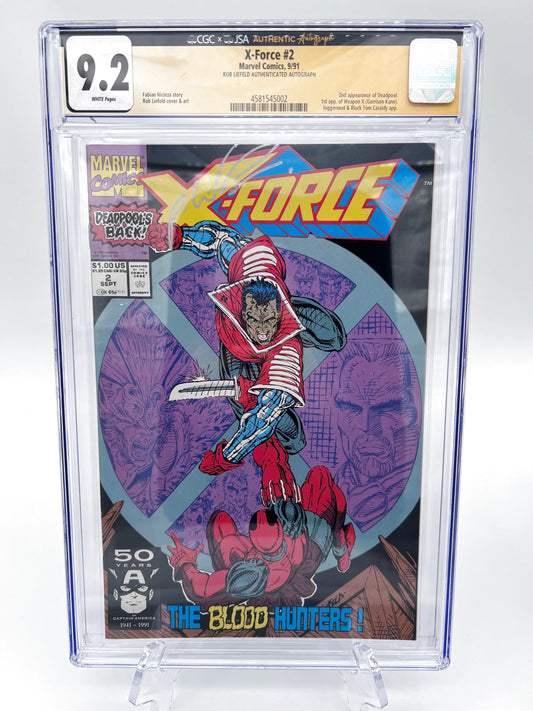 X-Force #2 Rob Liefeld Autographed Graded