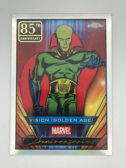 2025 Topps Marvel Chrome #000MA-01 Vison (Golden Age) Marvel Anniversaries