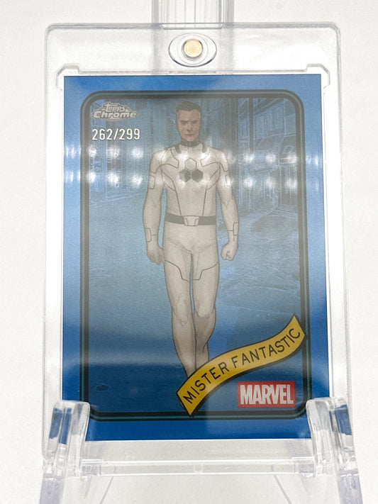 2025 Topps Marvel Chrome #089 Mister Fantastic Blue Refractor 262/299