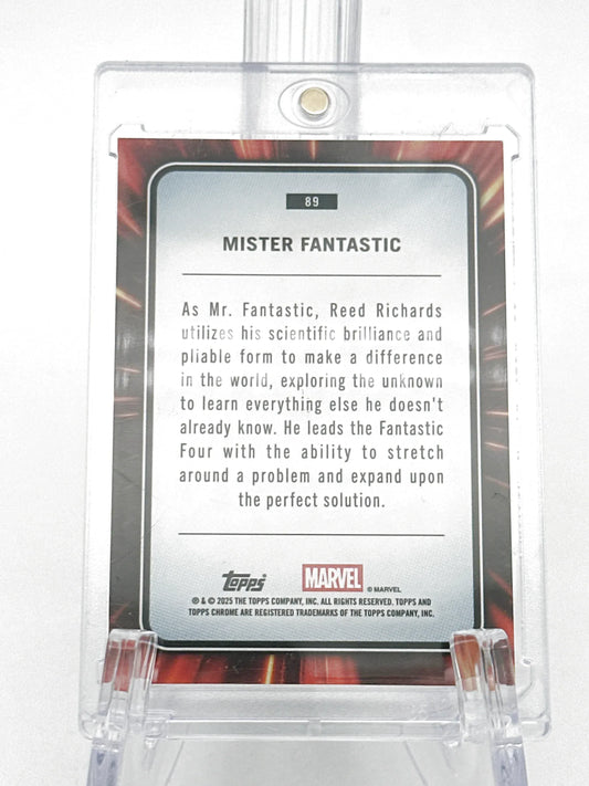 2025 Topps Marvel Chrome #089 Mister Fantastic Blue Refractor 262/299 - Glass City Comics & Collectibles