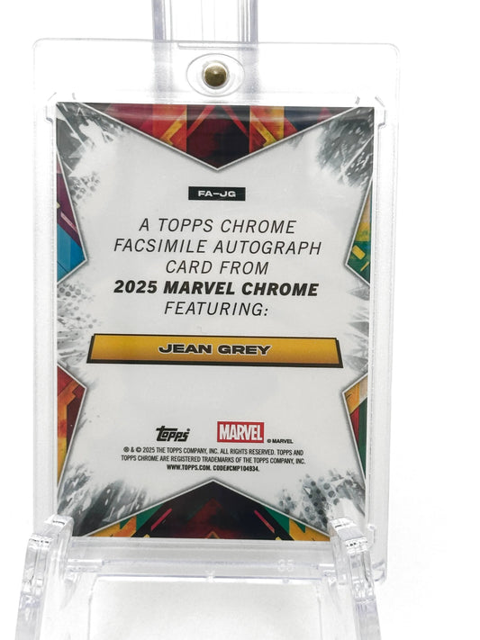 2025 Topps Marvel Chrome #000FA-JG Jean Grey Facsimile Auto Orange Refractor 21/25