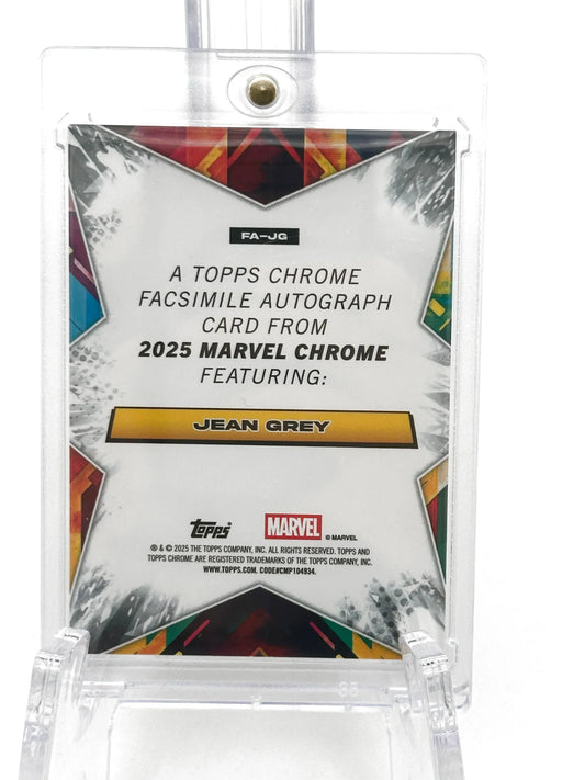2025 Topps Marvel Chrome #000FA-JG Jean Grey Facsimile Auto Orange Refractor 21/25 - Glass City Comics & Collectibles