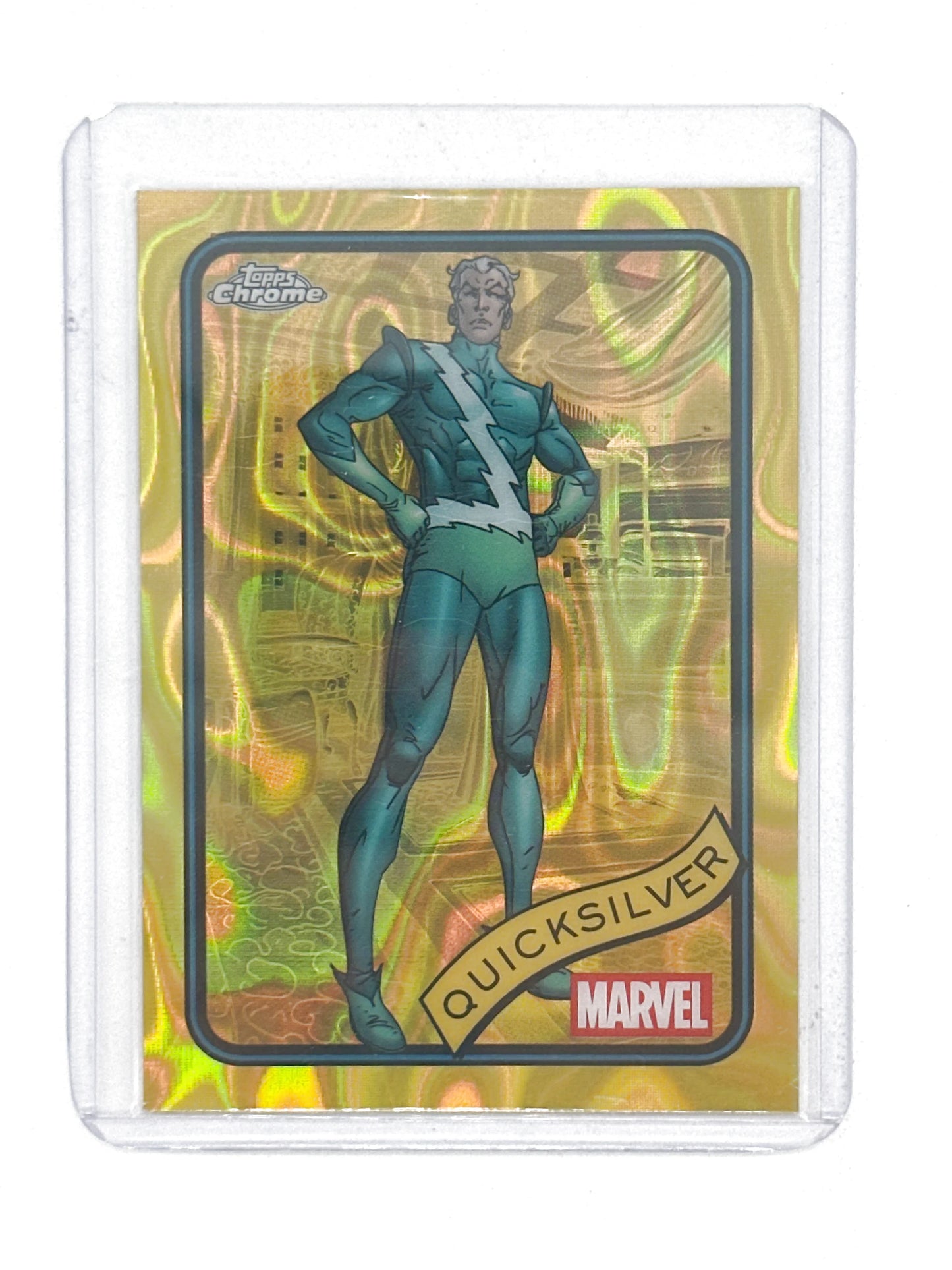 2025 Topps Marvel Chrome #121 Quicksilver Yellow Lava Refractor