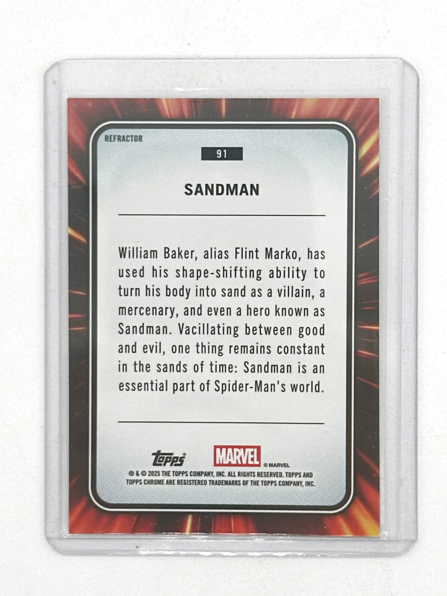 2025 Topps Marvel Chrome #091 Sandman Base Refractor - Glass City Comics & Collectibles