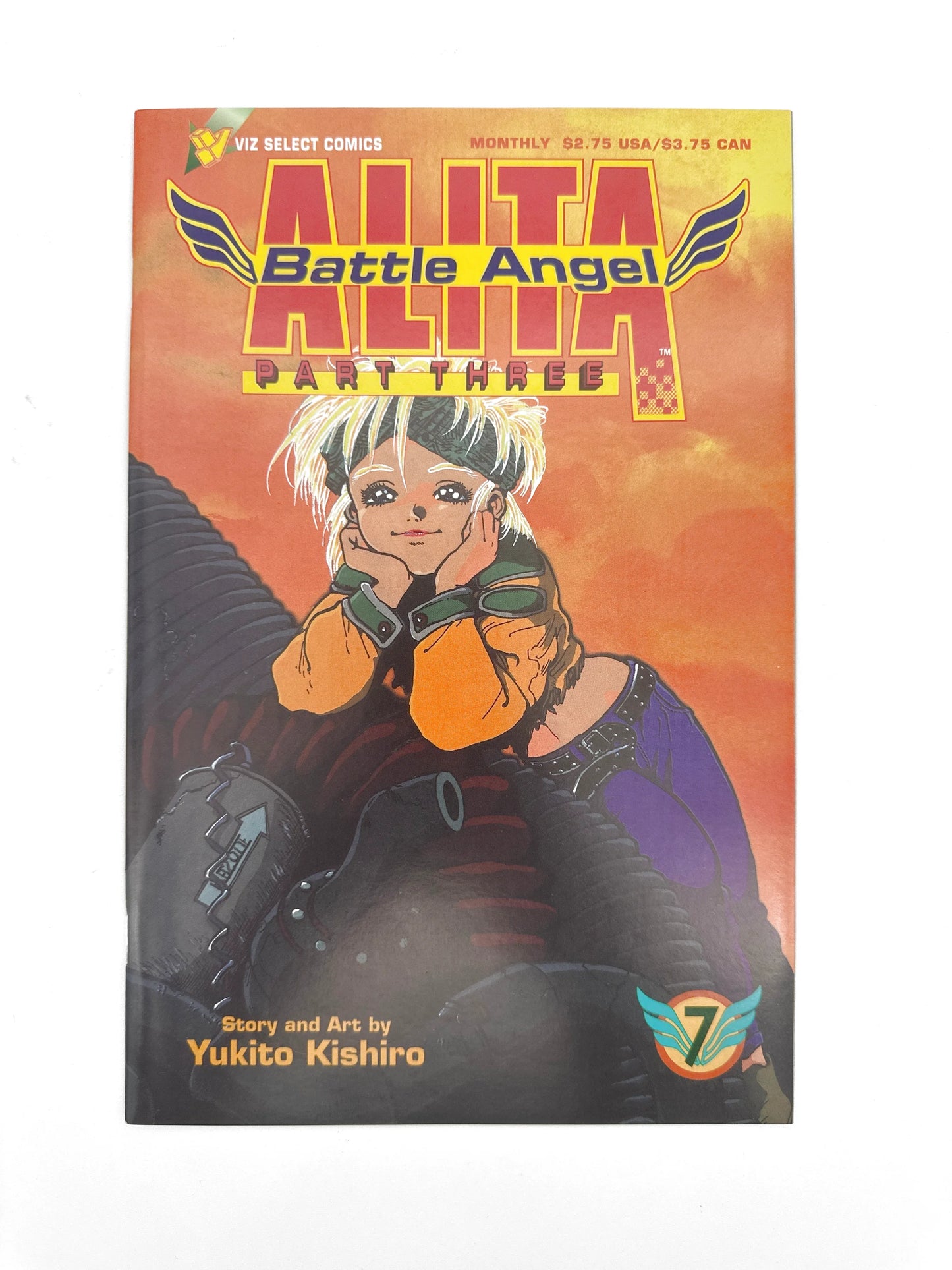 A copy of "Alita Battle Angel Part Three" manga, volume 7.