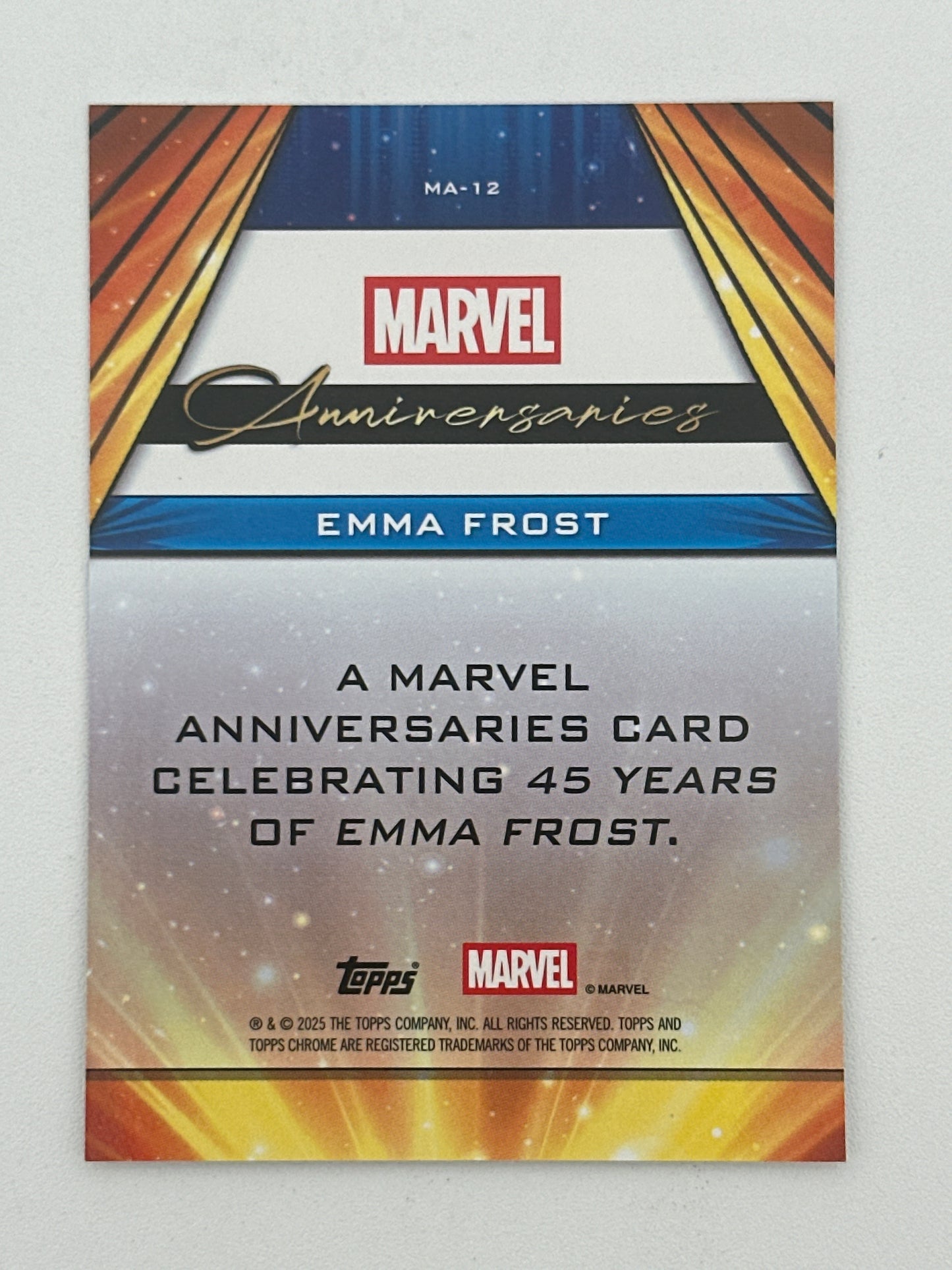 Marvel Topps Chrome Anniversaries Emma Frost