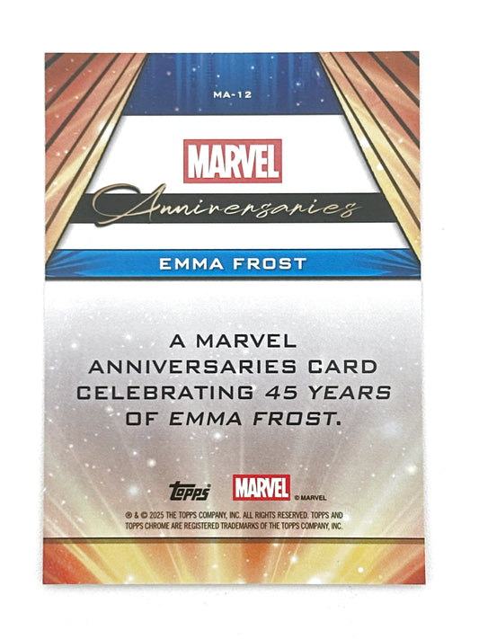2025 Topps Marvel Chrome #000MA-12 Emma Frost Marvel Anniversaries