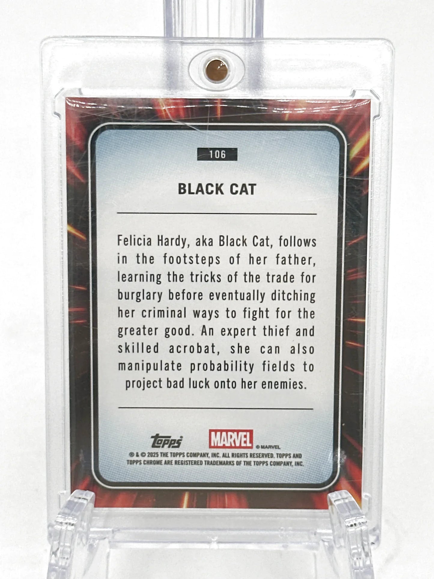 2025 Topps Marvel Chrome #106 Black Cat Blue Refractor 171/299