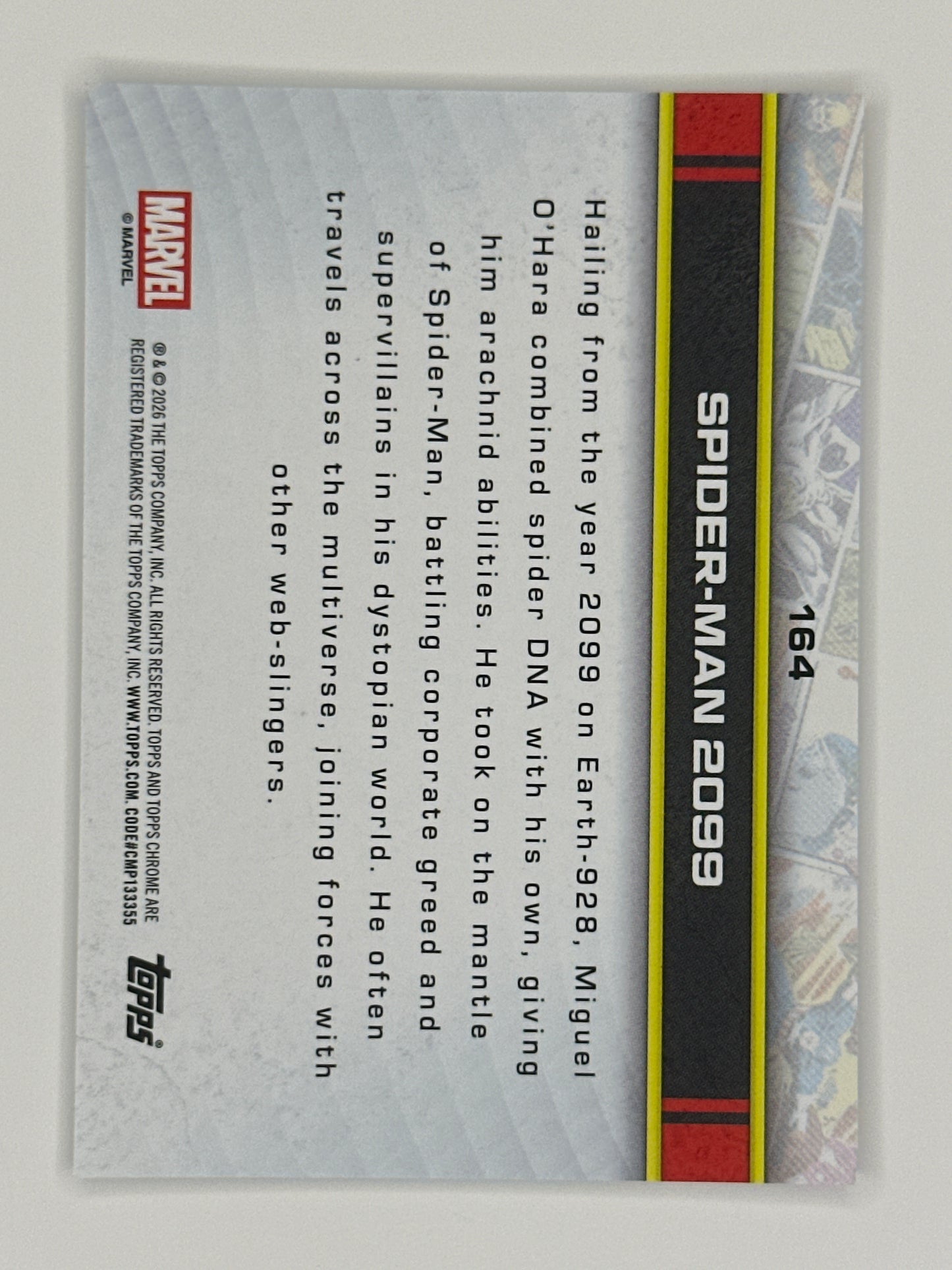 2026 Topps Marvel Chrome 164 Spider-Man 2099 Base Card
