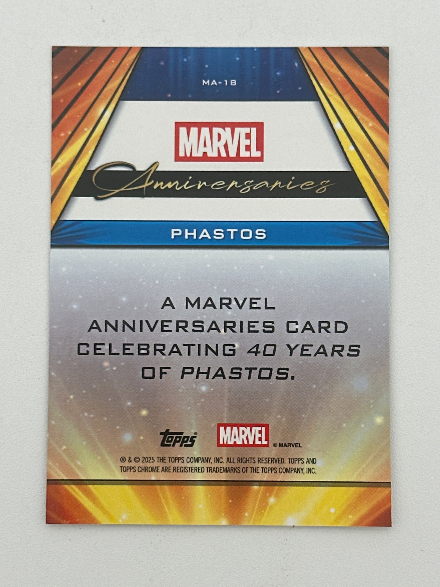 Marvel Topps Chrome Anniversaries Phastos