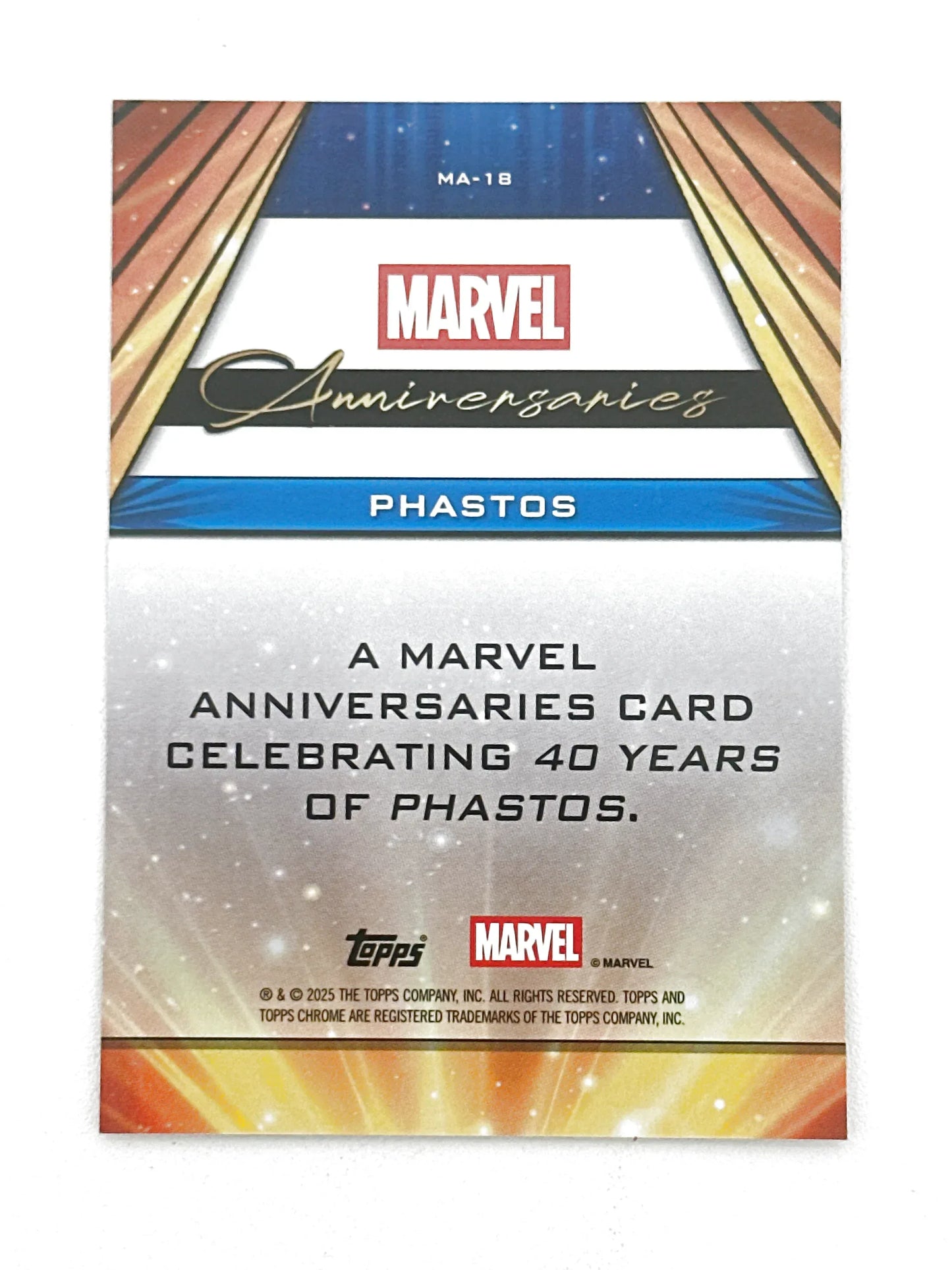 2025 Topps Marvel Chrome #000MA-18 Phastos Marvel Anniversaries - Glass City Comics & Collectibles