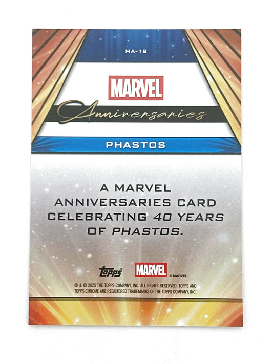 2025 Topps Marvel Chrome #000MA-18 Phastos Marvel Anniversaries - Glass City Comics & Collectibles