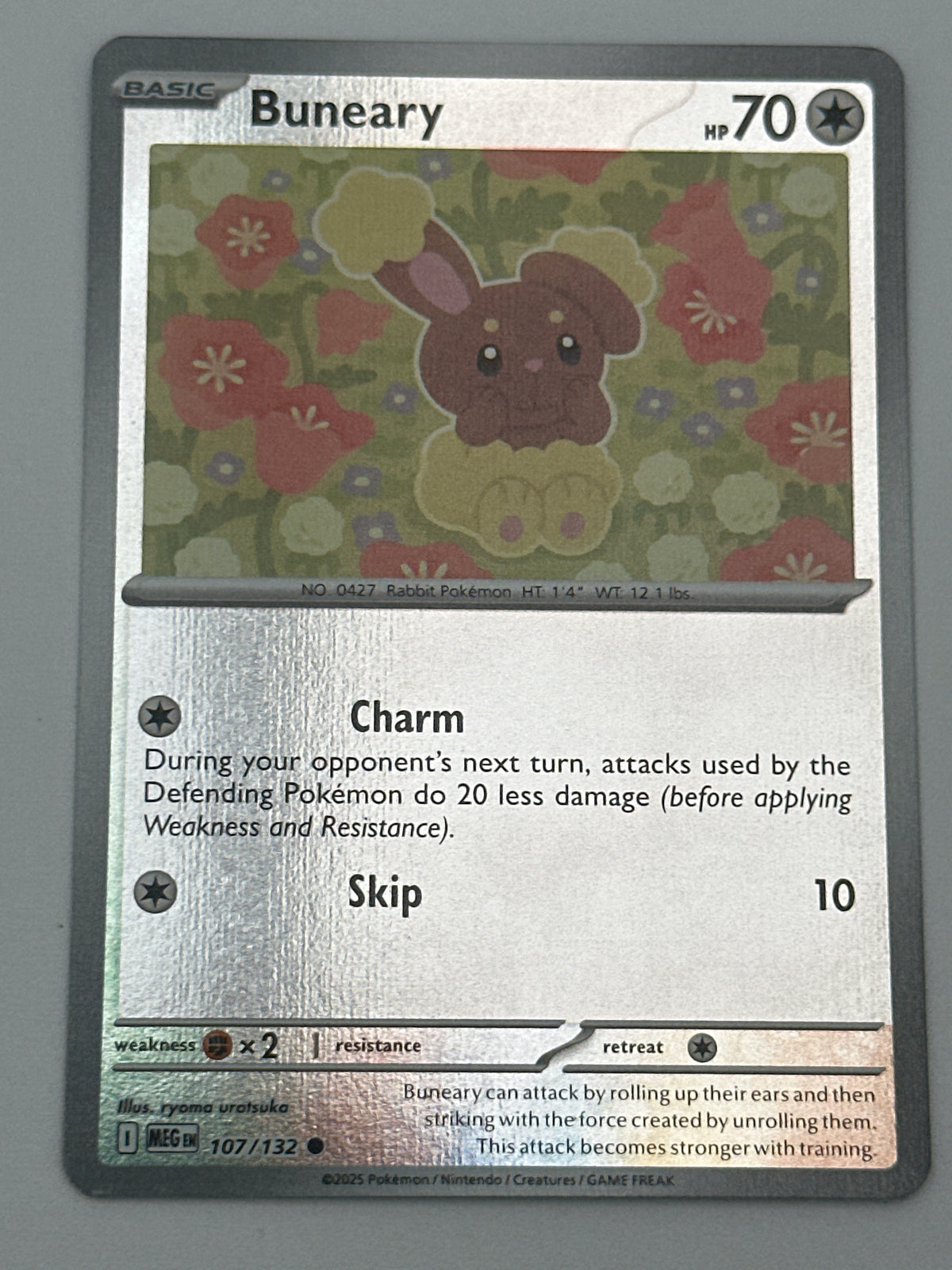 Pokémon Trading Card Game Mega Evolution MEG 107/132 Buneary Reverse Holo Card