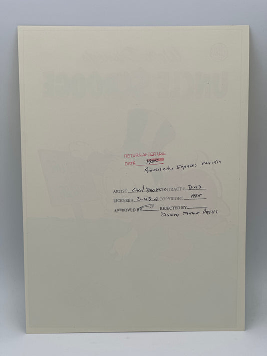 1985 Disney Uncle Scrooge Art Print – Carl Barks – American Express / Theme Parks Stamped Proof