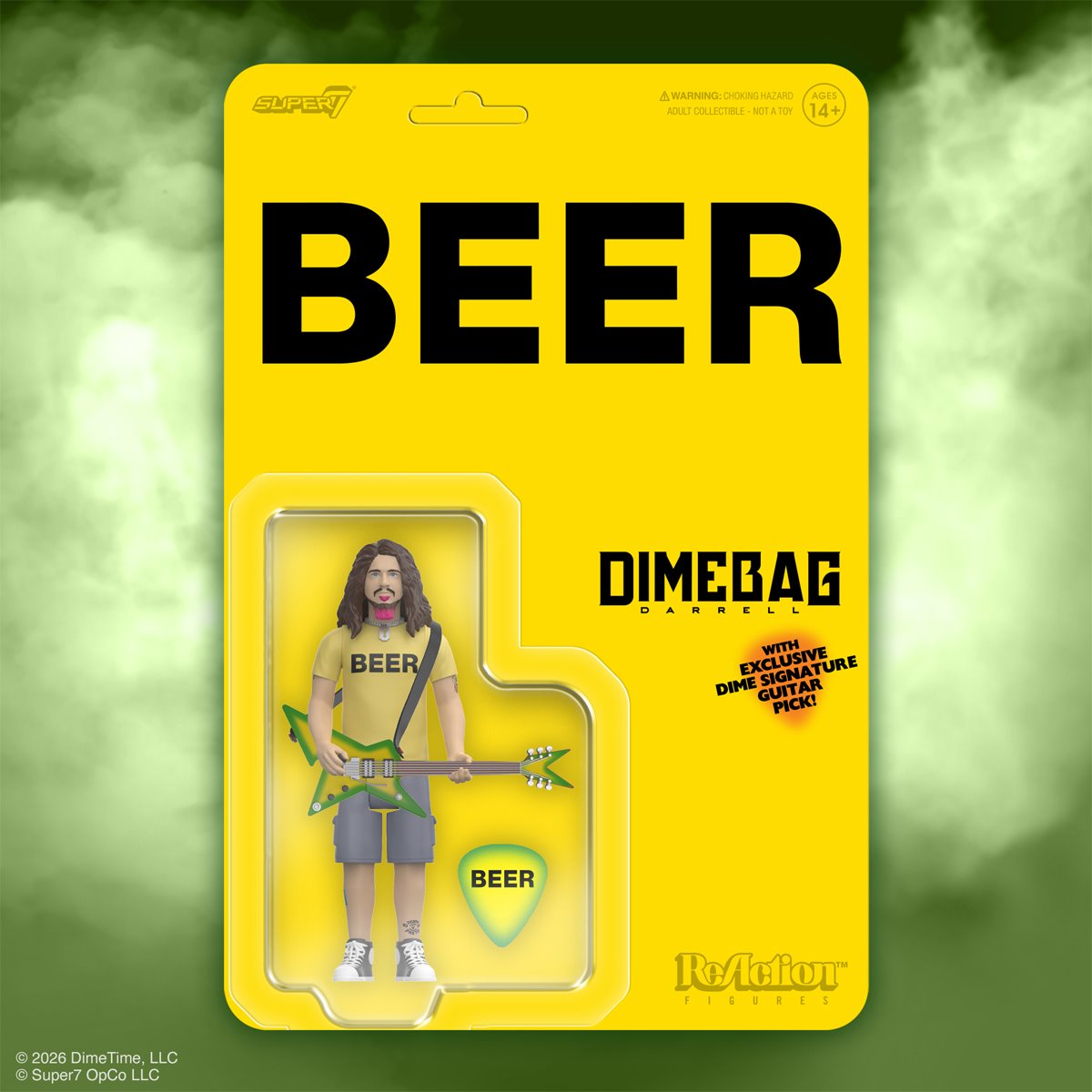 Pantera Dimebag Darrell BEER Shirt ReAction 3.75-Inch Action Figure by Super7