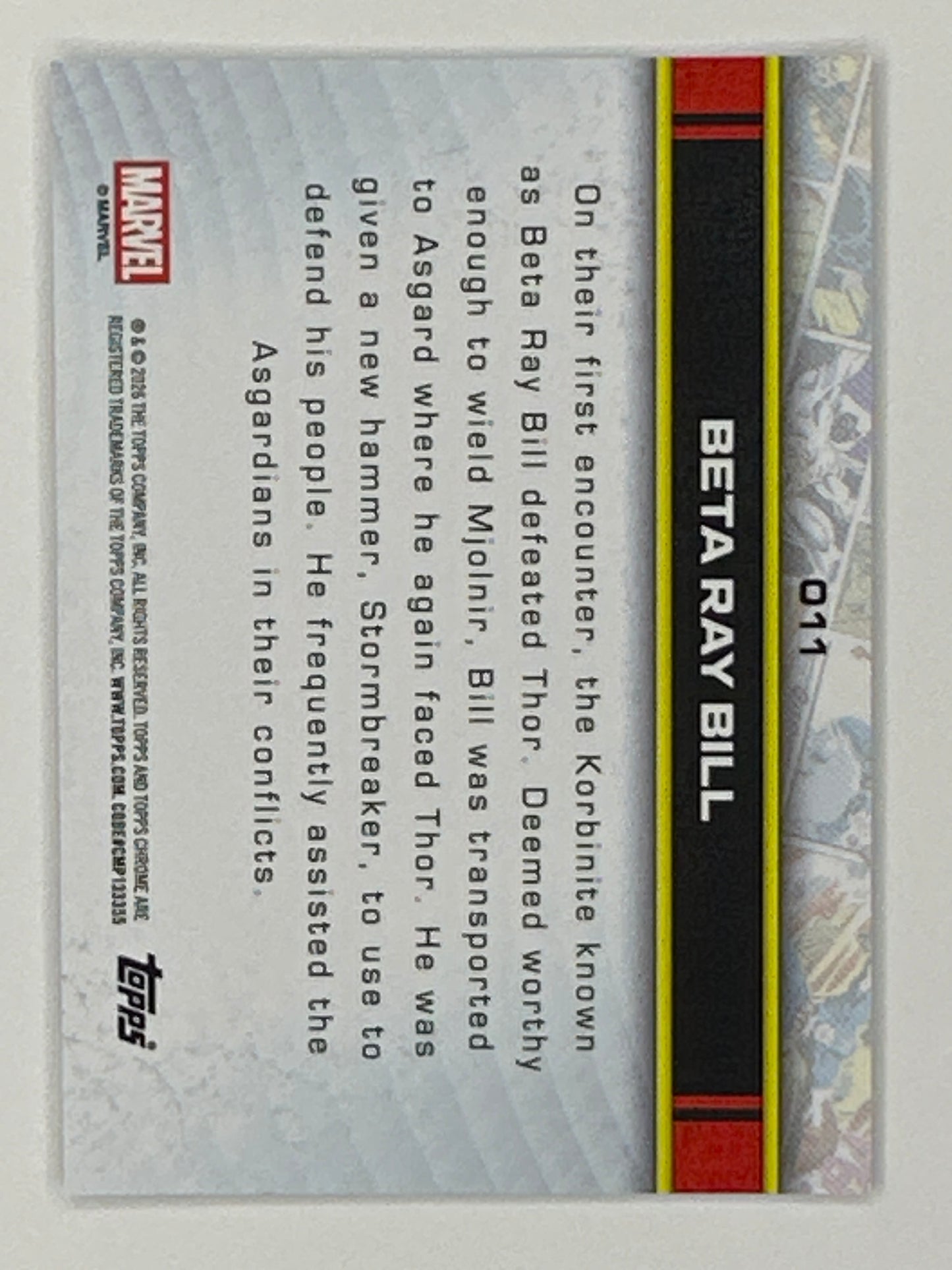2026 Topps Marvel Chrome 011 Beta Ray Bill RayWave Refractor Card