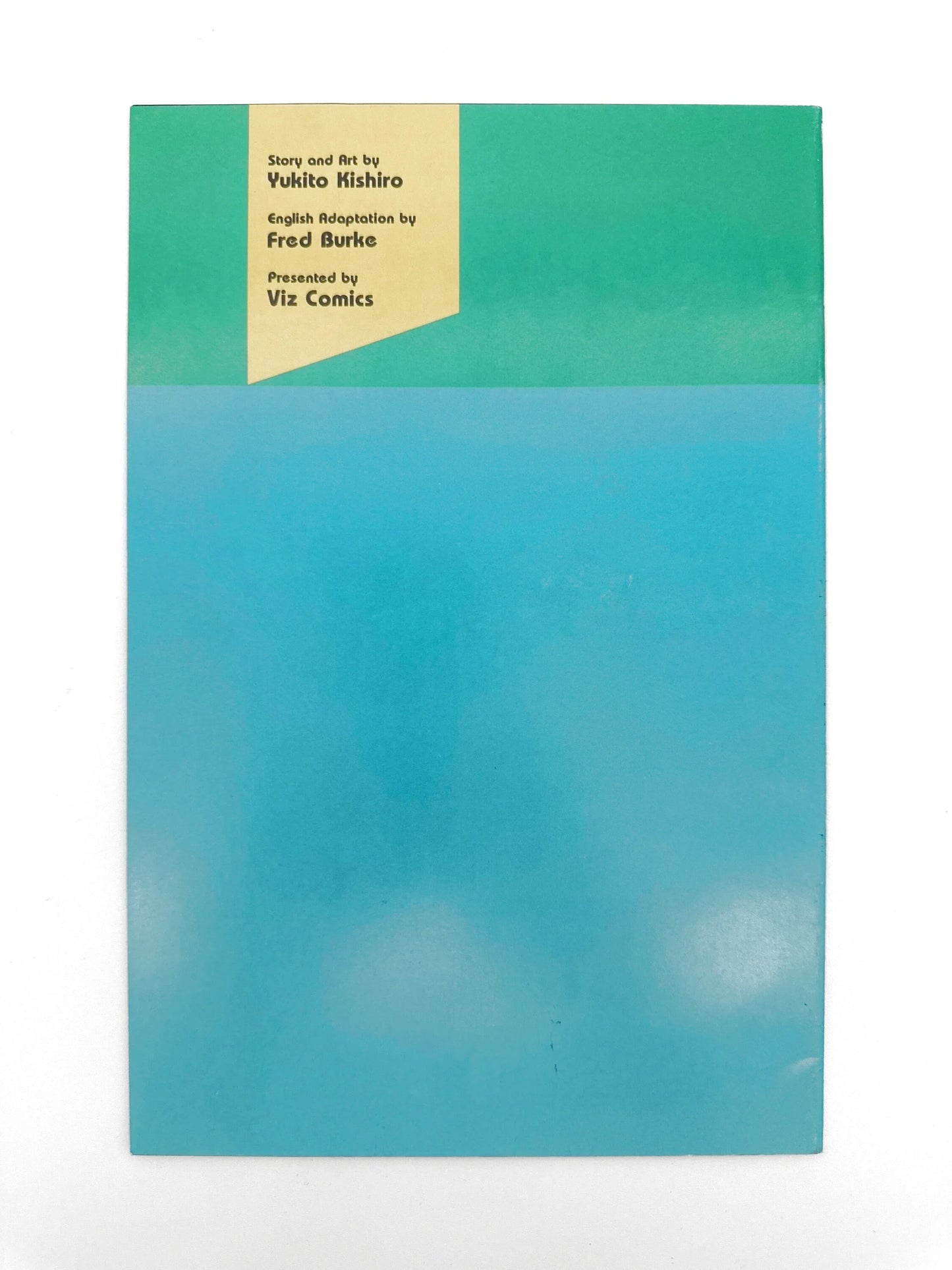 A two-tone comic book with a yellow section on the top left