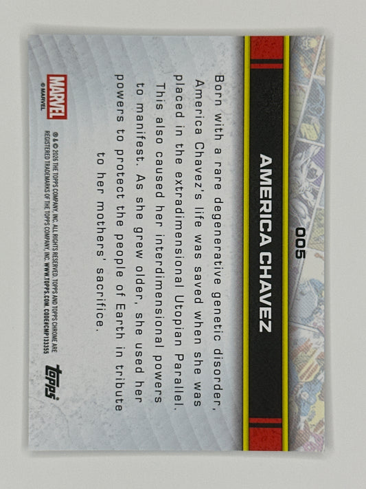 2026 Topps Marvel Chrome 005 America Chavez Base Card