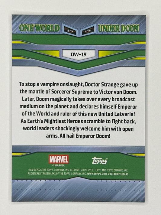 2026 Topps Marvel Chrome OW-19 One World Under Doom Refractor Card