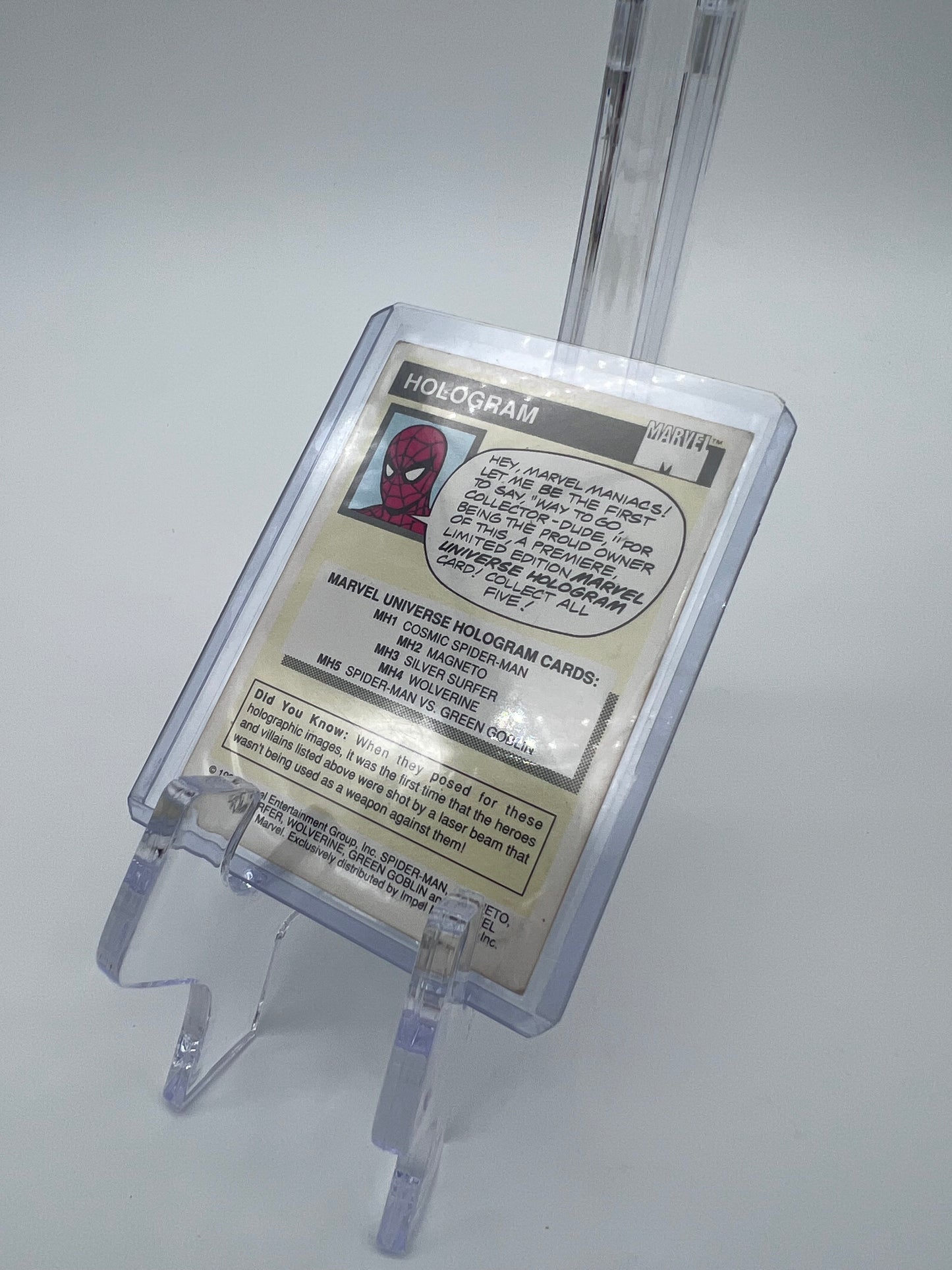 1990 Marvel Universe Hologram Series 1 Silver Surfer MH3 Card