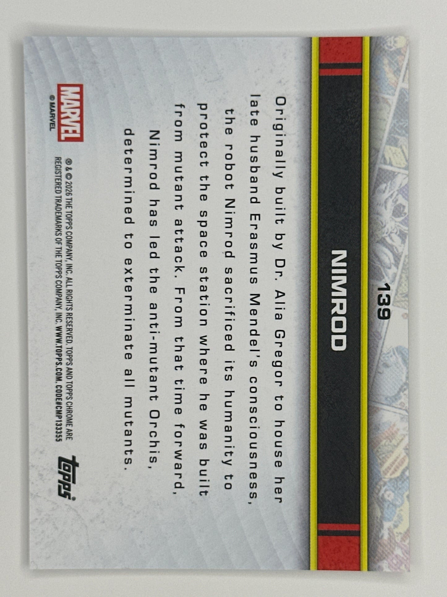2026 Topps Marvel Chrome 139 Nimrod RayWave Refractor Card