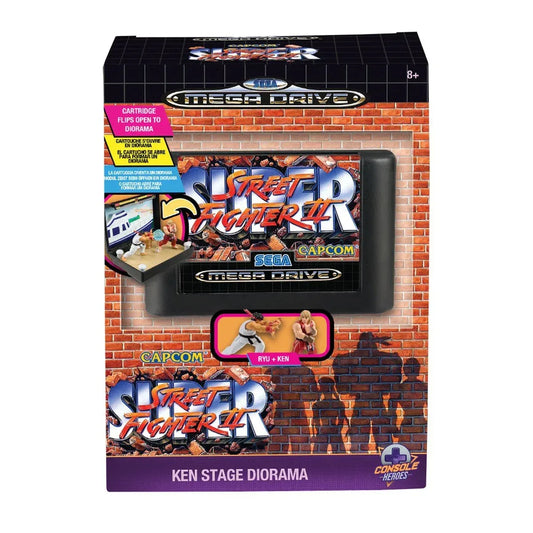 Console Heroes Sega Mega Drive Street Fighter II Cartridge Diorama Playset - Glass City Comics & Collectibles