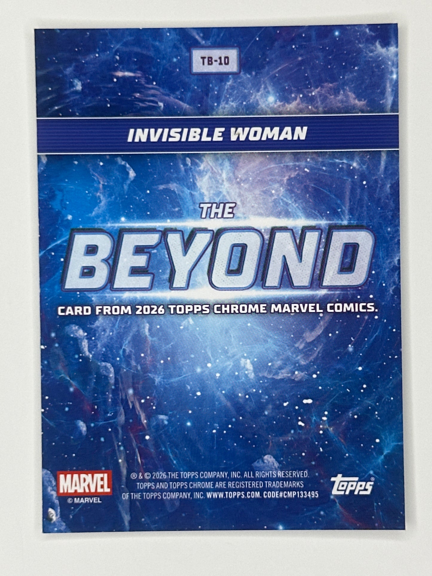2026 Topps Marvel Chrome TB-10 Invisible Woman The Beyond Refractor Card
