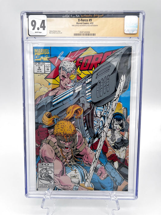 X-Force #9 Rob Liefeld Autographed Graded