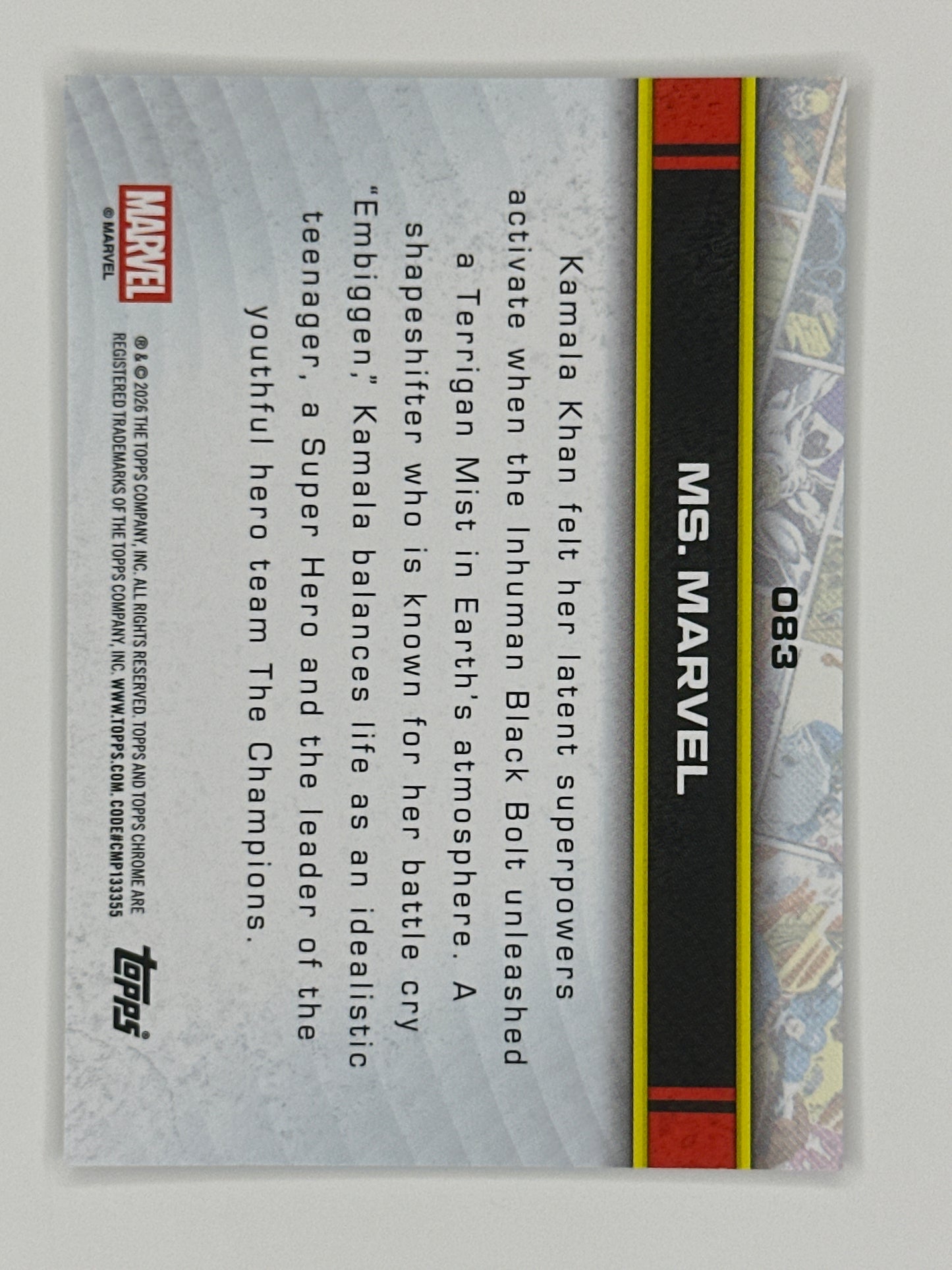2026 Topps Marvel Chrome 083 Ms. Marvel Base Card