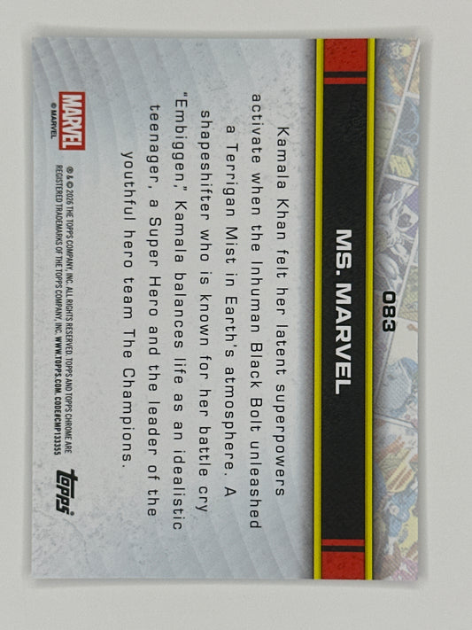 2026 Topps Marvel Chrome 083 Ms. Marvel Base Card