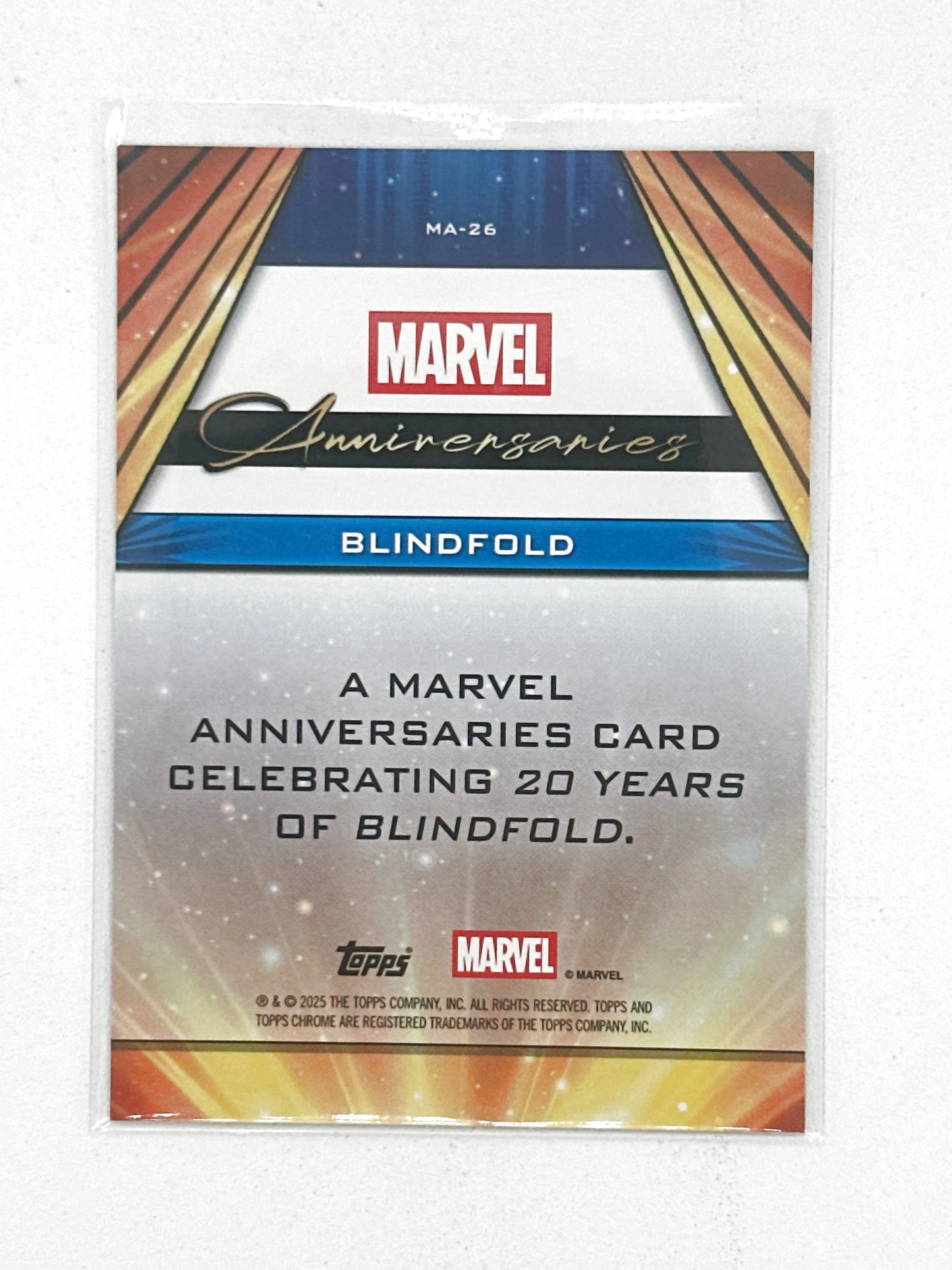 2025 Topps Marvel Chrome #000MA-26 Blindfold Marvel Anniversaries