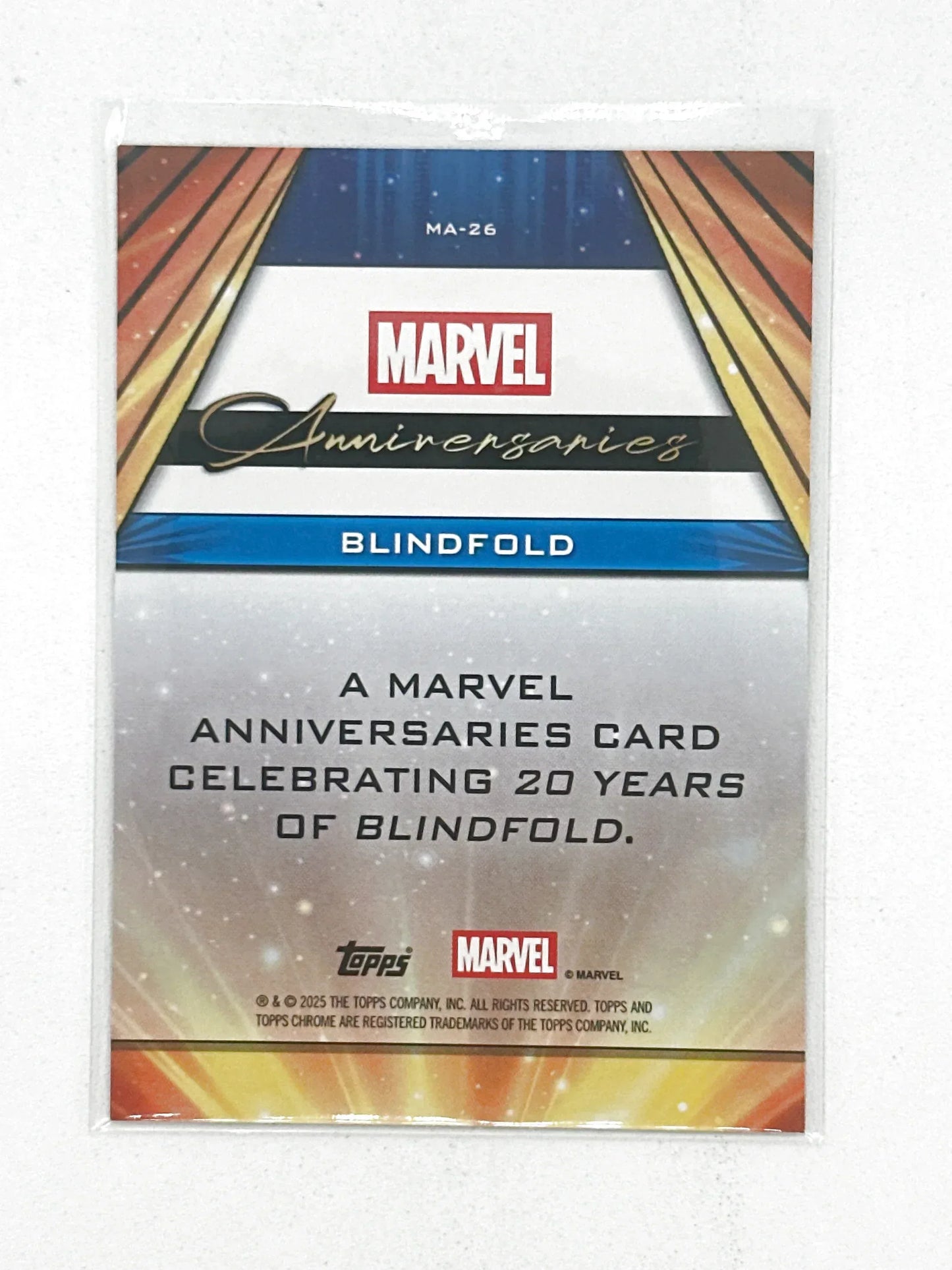 2025 Topps Marvel Chrome #000MA-26 Blindfold Marvel Anniversaries - Glass City Comics & Collectibles