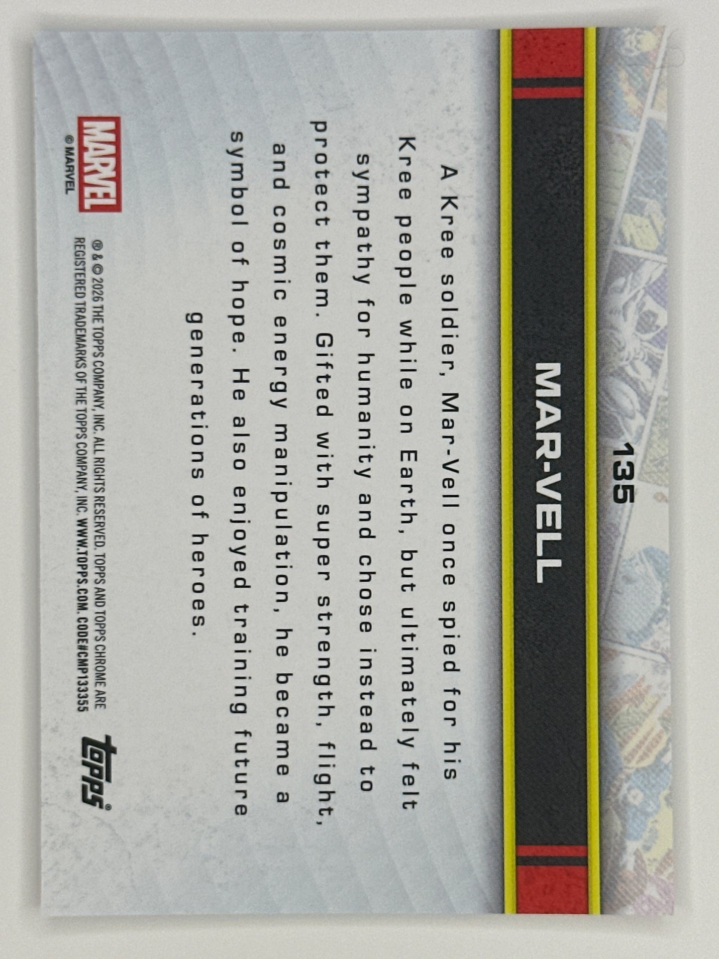 2026 Topps Marvel Chrome 135 Mar-vell Base Card