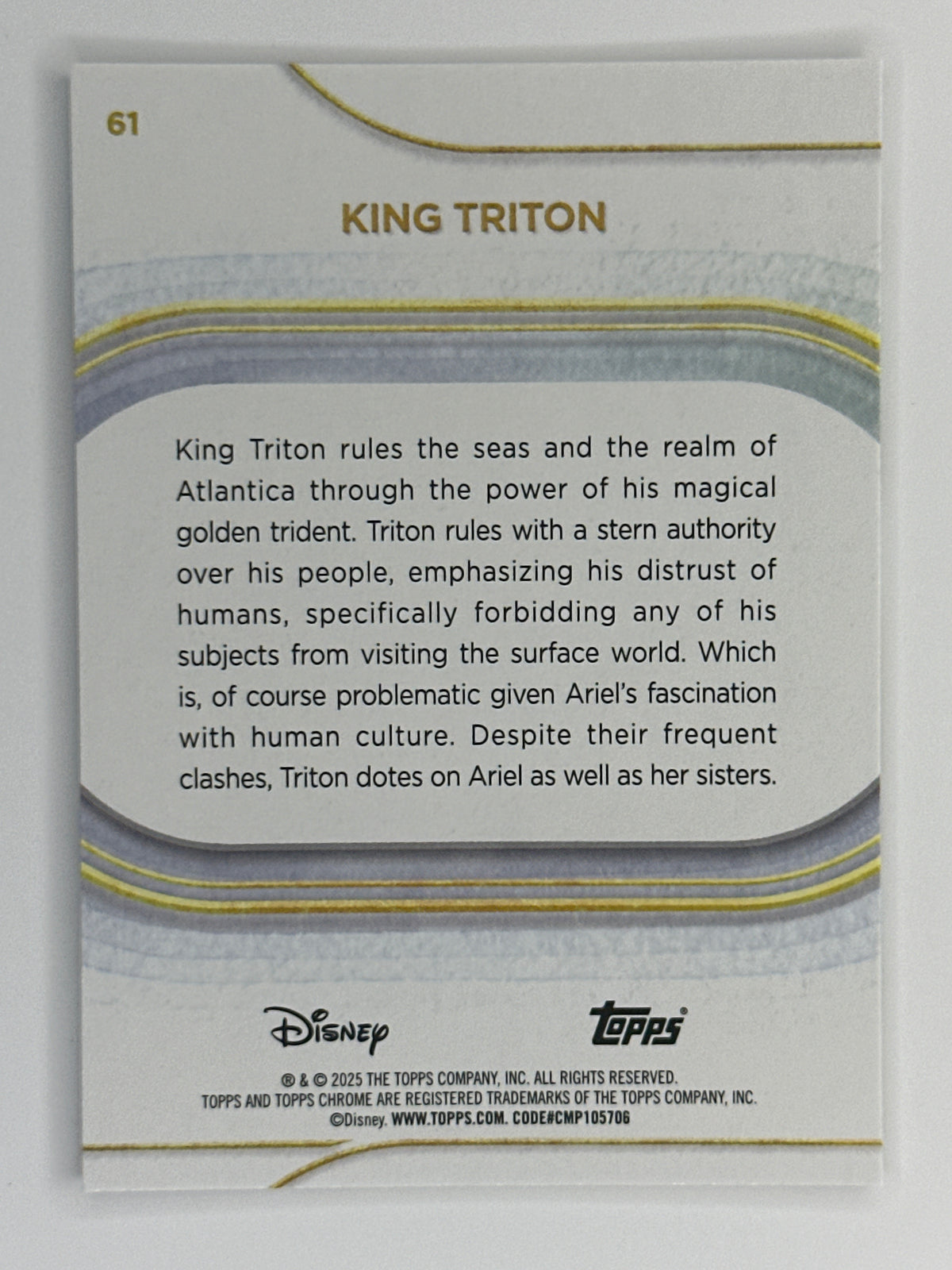 2025 Topps Disney Chrome 061 King Triton Base Card