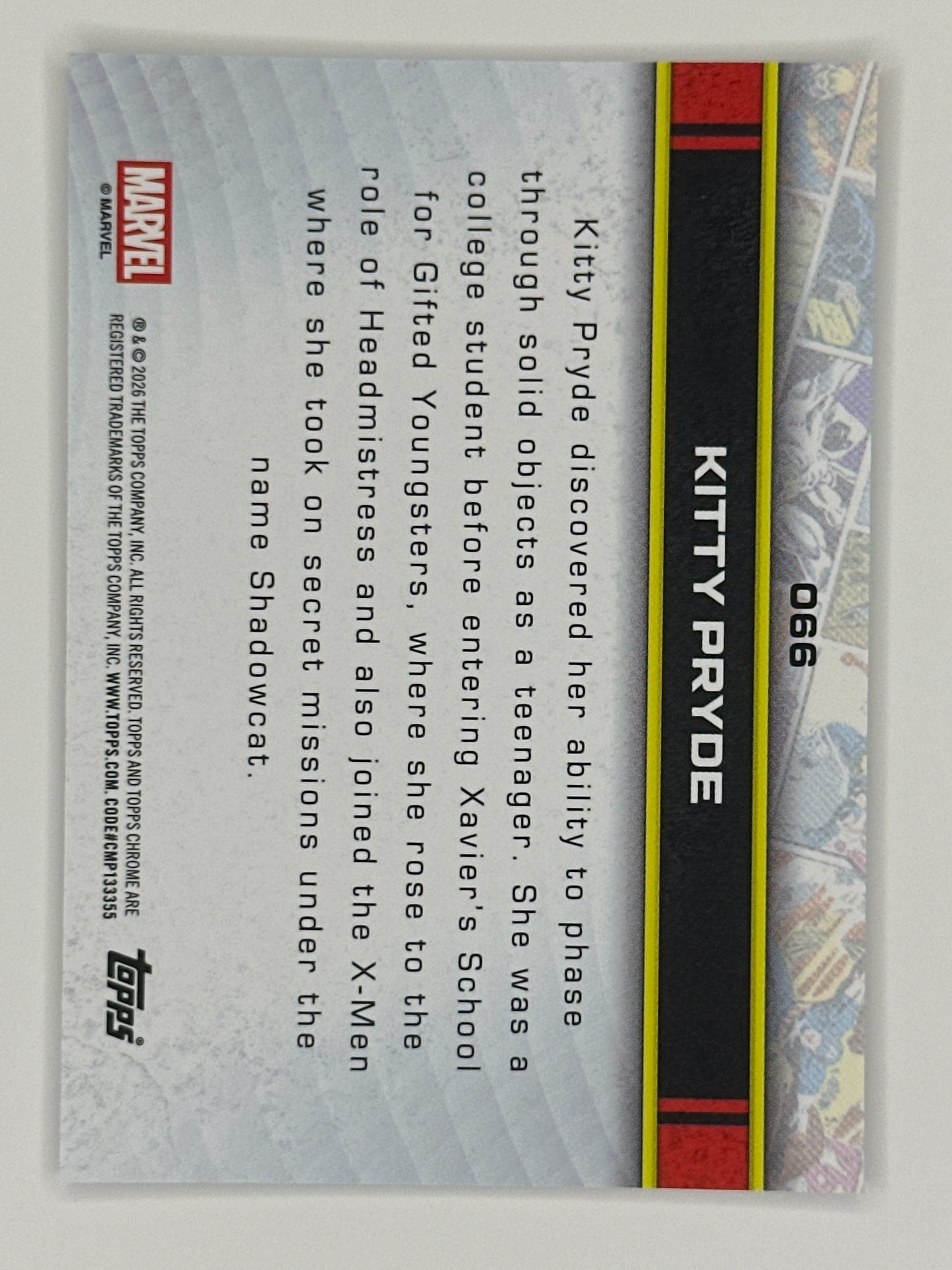 2026 Topps Marvel Chrome 066 Kitty Pryde Base Card