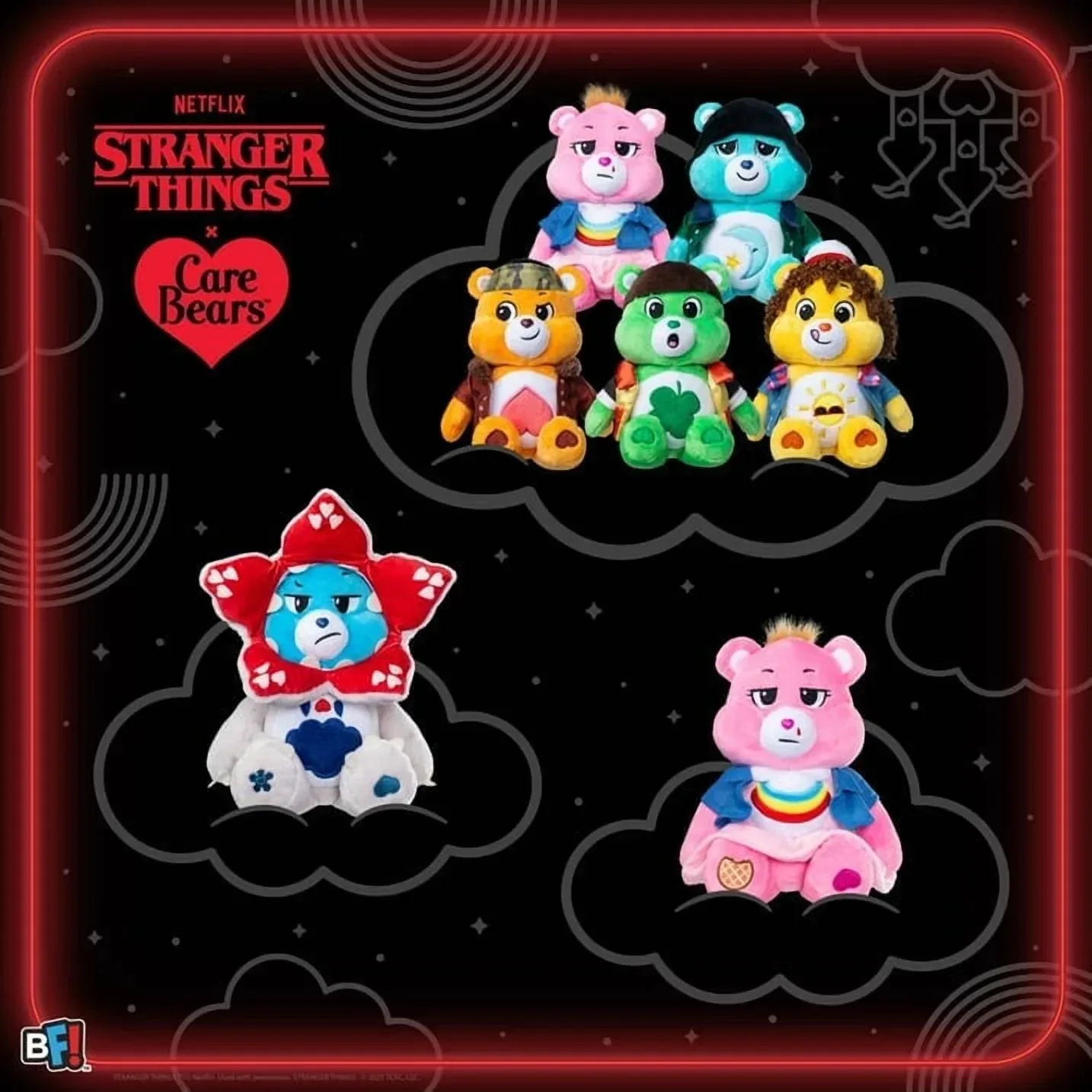 Netflix - Care Bears x Stranger Things Grumpy Bear as the Demogorgon, 12 Inch Plush - Glass City Comics & Collectibles