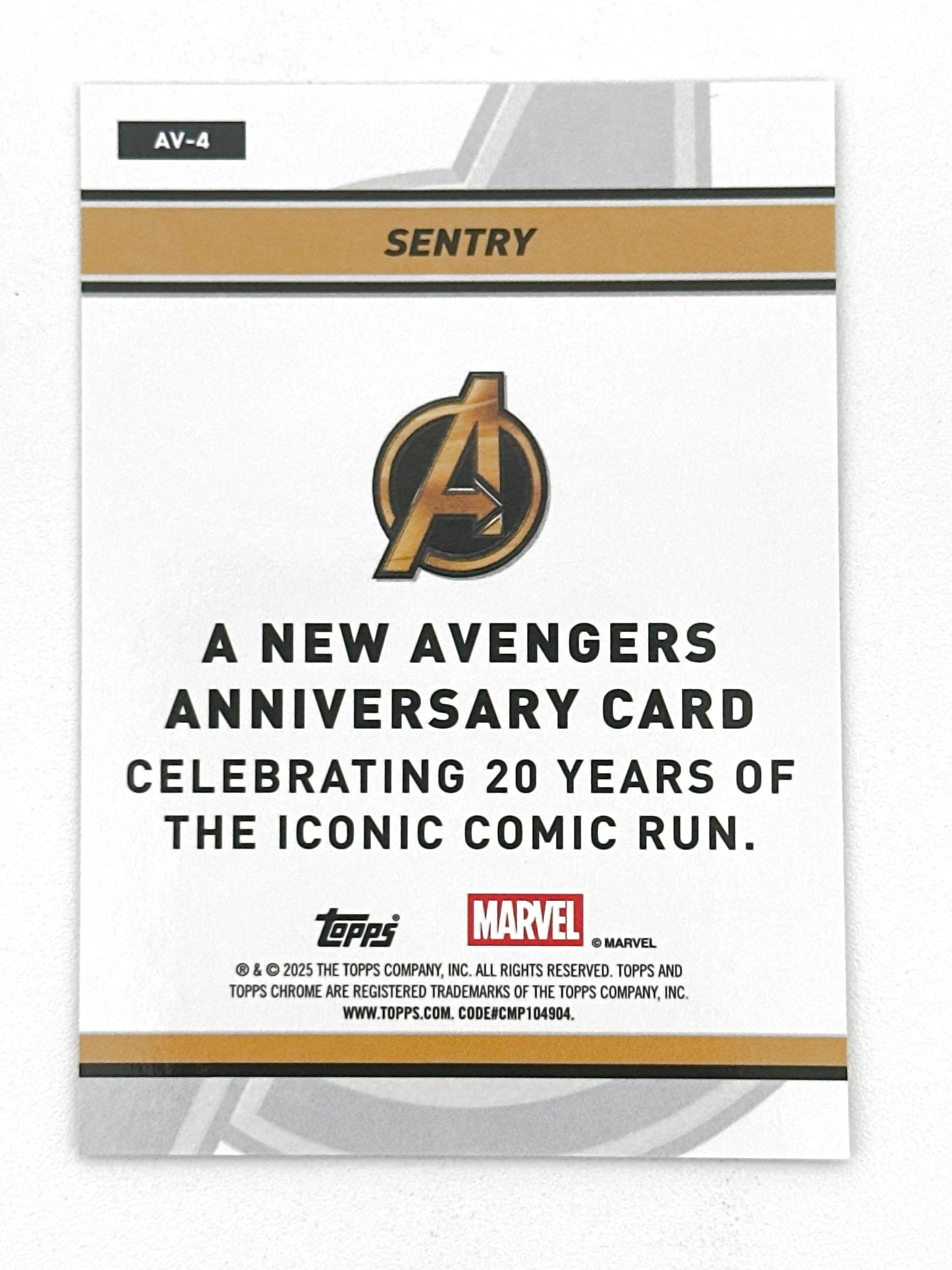 Marvel Topps Chrome Sentry 20 Years New Avengers Refractor