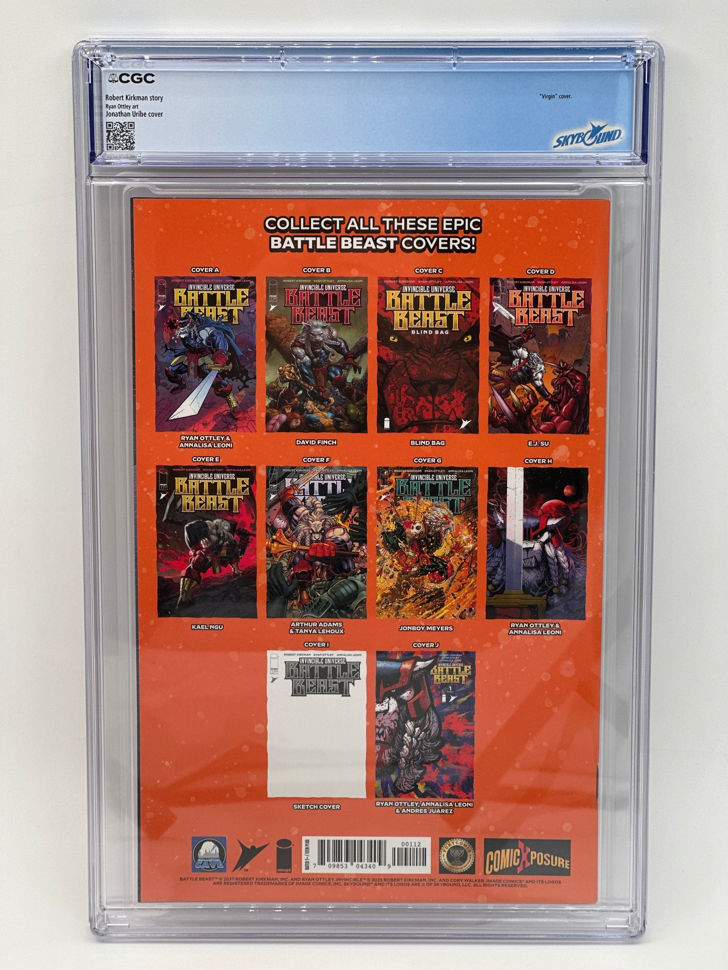 Invincible Universe: Battle Beast #1 2nd Print Exclusive Jonathan Uribe Virgin Variant Cover CGC 9.8 Custom Label