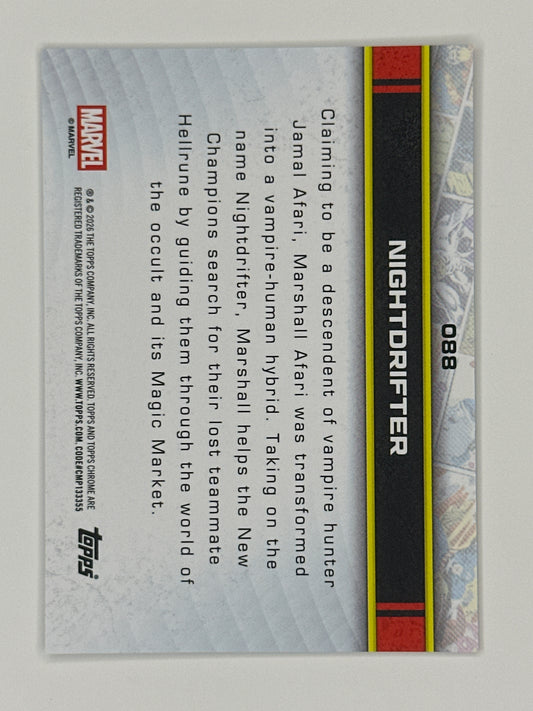 2026 Topps Marvel Chrome 088 Nightdrifter Base Card