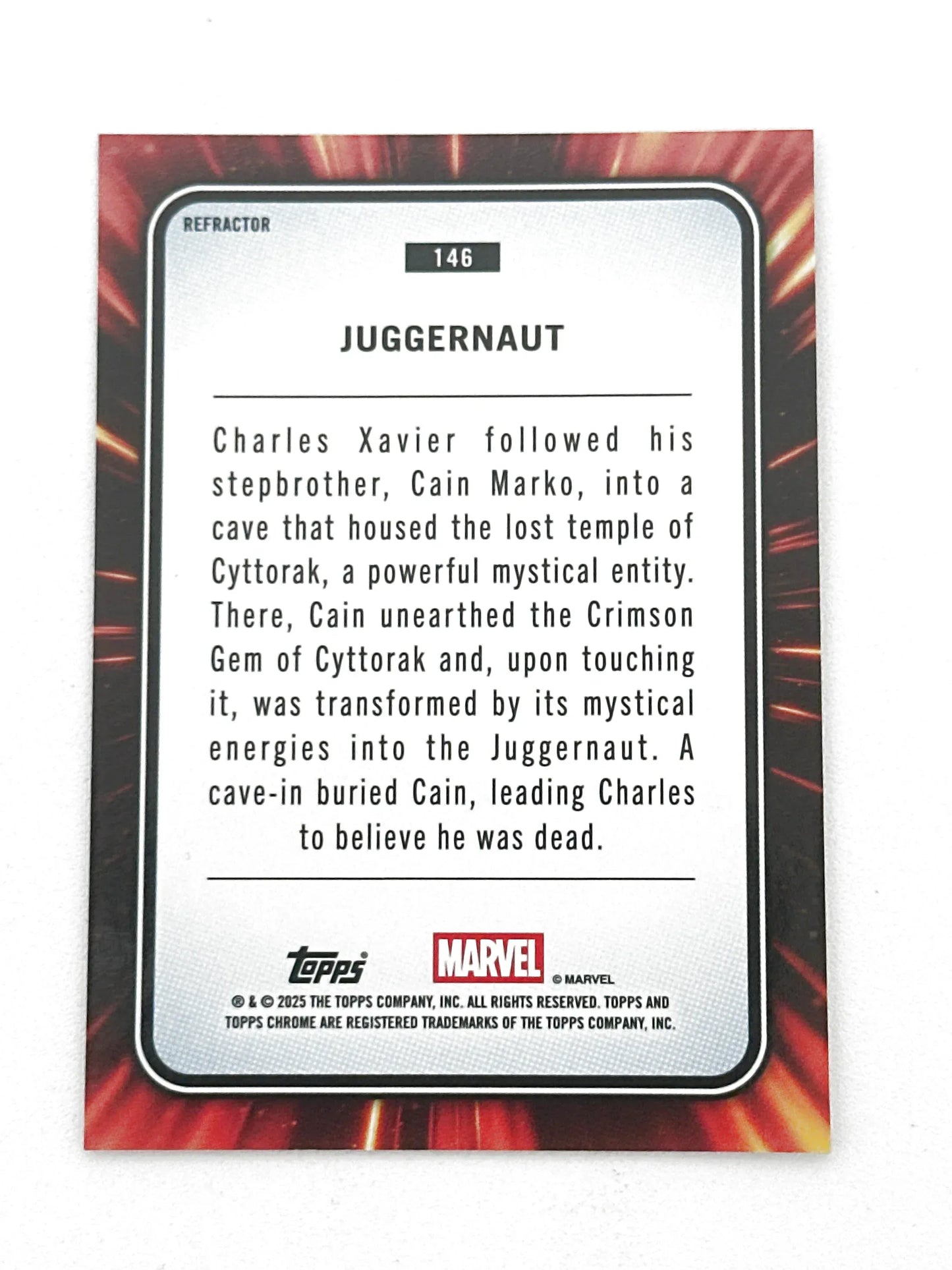 2025 Topps Marvel Chrome #146 Juggernaut Base Refractor - Glass City Comics & Collectibles