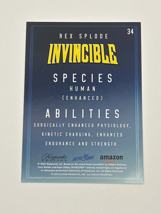 2025 Invincible Season 1 Keepsake Trading Card #034 Rex Splode Base Card