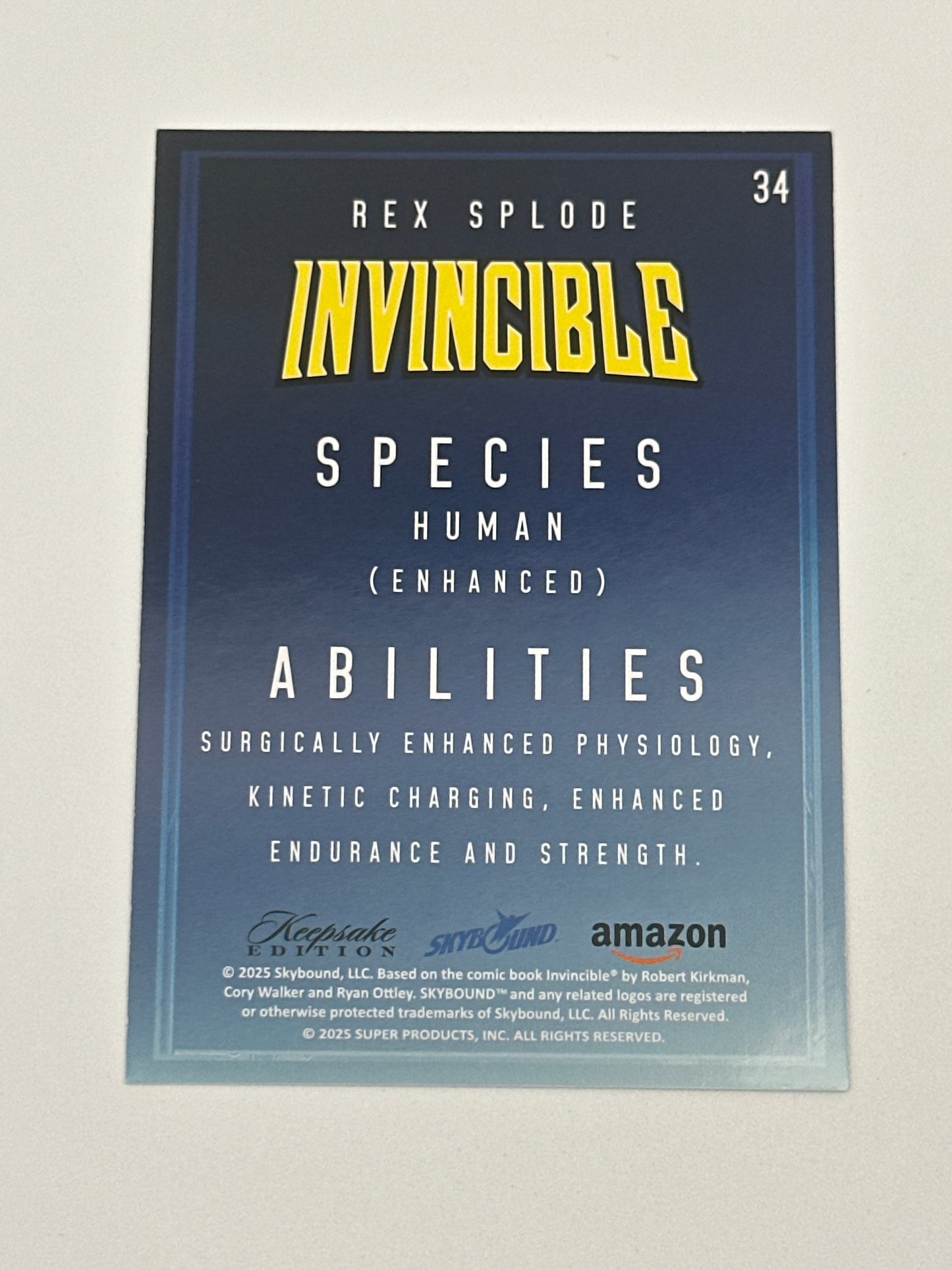 2025 Invincible Season 1 Keepsake Trading Card #034 Rex Splode Base Card