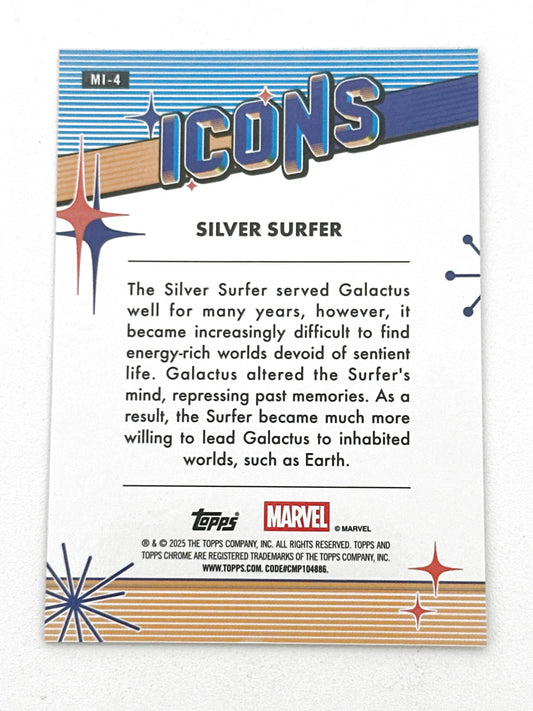 2025 Topps Marvel Chrome #000MI-4 Silver Surfer Icons - Glass City Comics & Collectibles