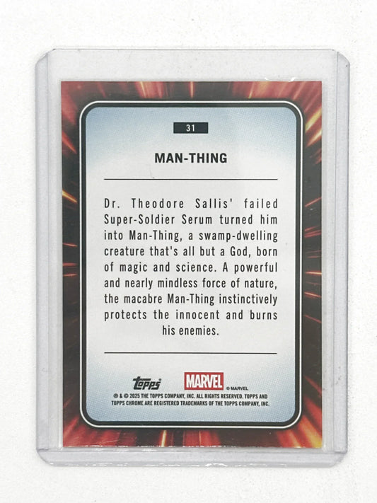 2025 Topps Marvel Chrome #031 Man Thing Yellow Lava Refractor - Glass City Comics & Collectibles