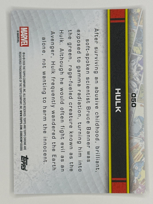 2026 Topps Marvel Chrome 050 Hulk Base Card